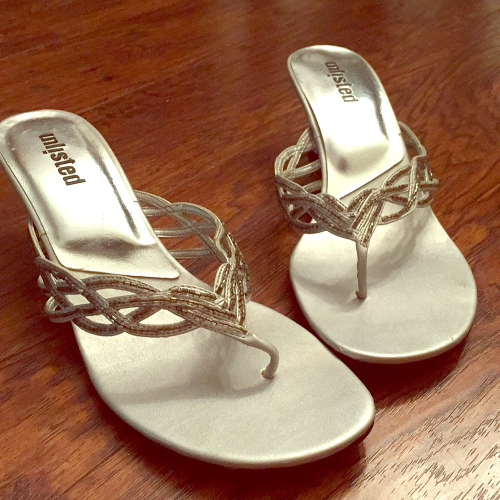 Silver beaded heel